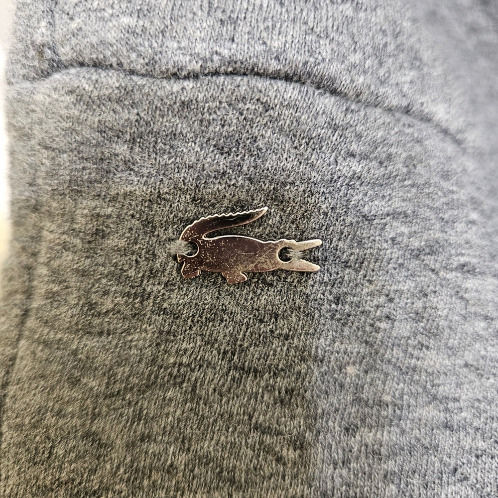 Lacoste Quilted Gray Sweatshirt Women's EU sz 40 (US Medium) Long Sleeve Pockets - Picture 5 of 12
